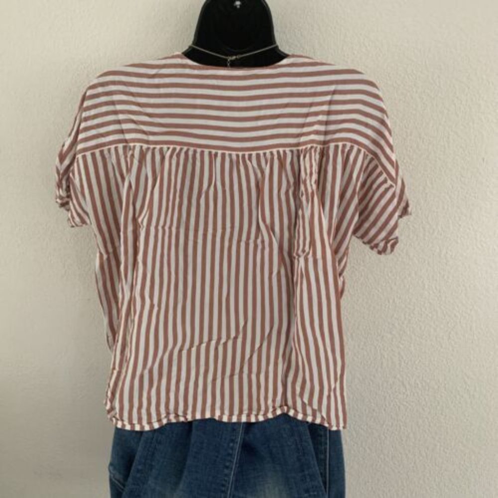 Madewell Rust & White Stripe Rhyme Button-Front C… - image 5
